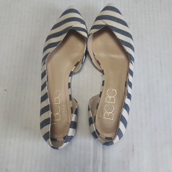 BCBG Black and White Striped Flats Size 6M - Picture 3 of 11